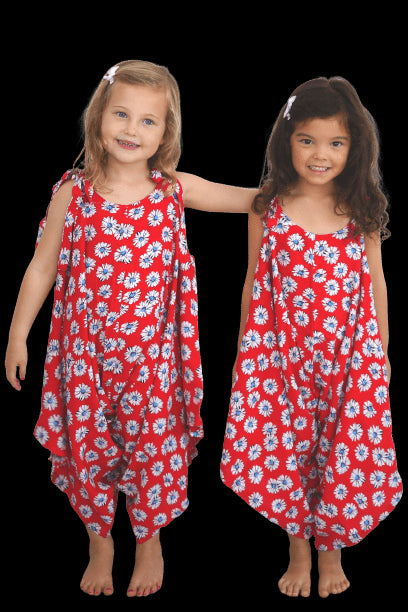 Dress The Little Jumpsuit - Red Blue Daisies dubai outfit dress brunch fashion mums