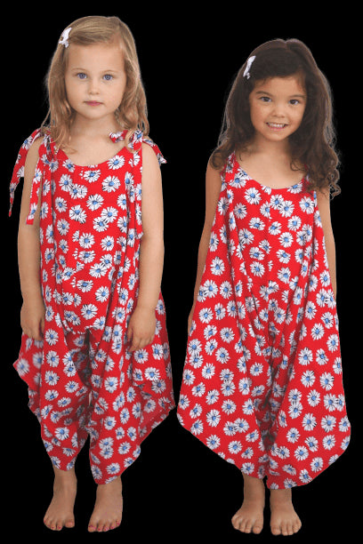 Dress The Little Jumpsuit - Red Blue Daisies dubai outfit dress brunch fashion mums