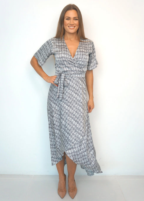 Dress The Maxi Wrap Dress - Checkered Nights dubai outfit dress brunch fashion mums