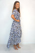 Dress The Maxi Wrap Dress - Cobalt Gold Leopard dubai outfit dress brunch fashion mums