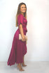 Dress The Maxi Wrap Dress - Deep Pink Satin dubai outfit dress brunch fashion mums