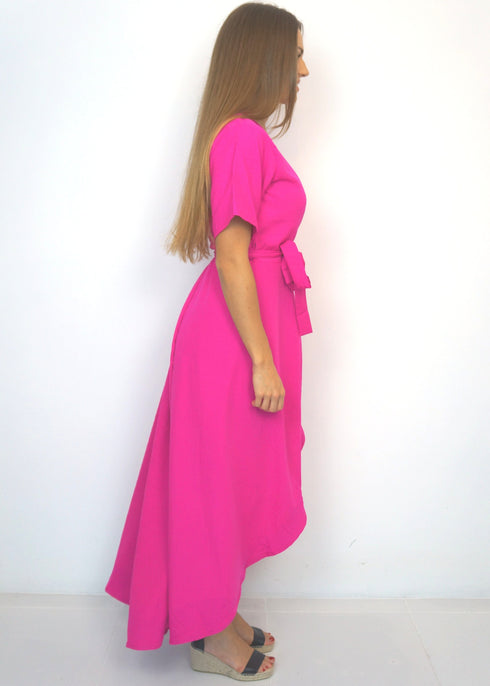 Dress The Maxi Wrap Dress - Hot Pink dubai outfit dress brunch fashion mums