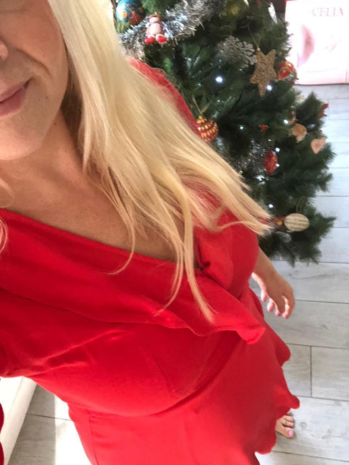 Dress The Maxi Wrap Dress - Mac Red dubai outfit dress brunch fashion mums