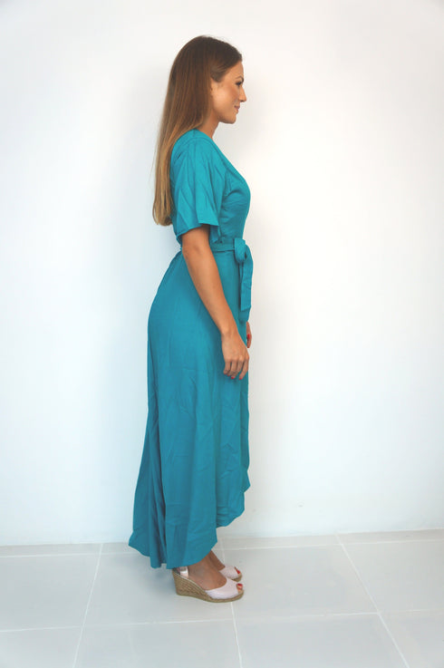 Dress The Maxi Wrap Dress - Mermaid Green dubai outfit dress brunch fashion mums