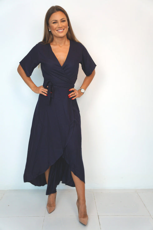 Dress The Maxi Wrap Dress - Midnight Black dubai outfit dress brunch fashion mums