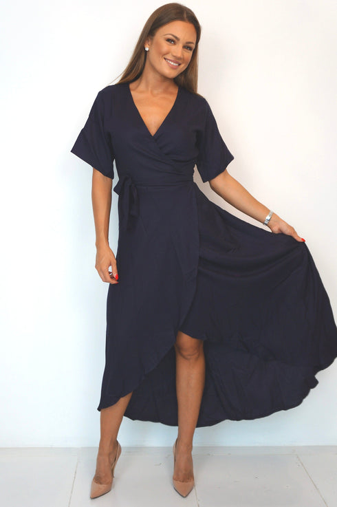 Dress The Maxi Wrap Dress - Midnight Black dubai outfit dress brunch fashion mums