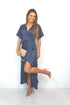 Dress The Maxi Wrap Dress - Midnight Grey Satin dubai outfit dress brunch fashion mums