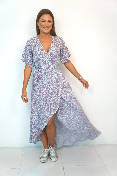 Dress The Maxi Wrap Dress - Pastel Leopard dubai outfit dress brunch fashion mums
