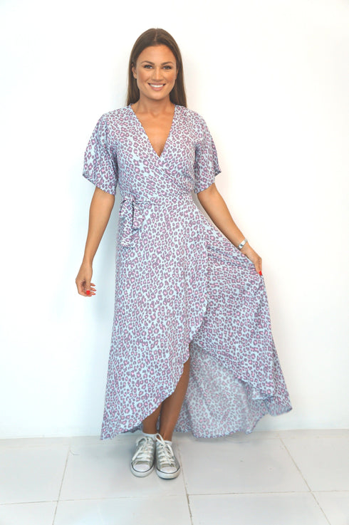 Dress The Maxi Wrap Dress - Pastel Leopard dubai outfit dress brunch fashion mums