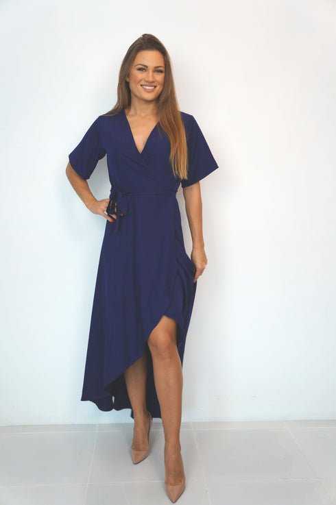 Dress The Maxi Wrap Dress - Perfect Navy dubai outfit dress brunch fashion mums