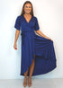 Dress The Maxi Wrap Dress - Perfect Navy Satin dubai outfit dress brunch fashion mums