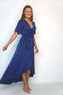 Dress The Maxi Wrap Dress - Perfect Navy Satin dubai outfit dress brunch fashion mums