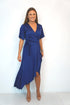 Dress The Maxi Wrap Dress - Perfect Navy Satin dubai outfit dress brunch fashion mums