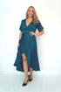 Dress The Maxi Wrap Dress - Petrol Blue Satin dubai outfit dress brunch fashion mums