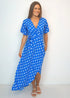 Dress The Maxi Wrap Dress - Royal Blue Polka dubai outfit dress brunch fashion mums