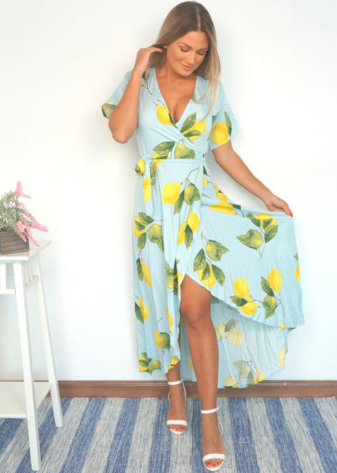 Dress The Maxi Wrap Dress - Sky Lemons dubai outfit dress brunch fashion mums
