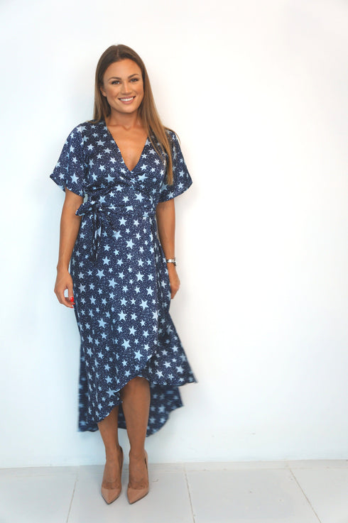 Dress The Maxi Wrap Dress - Starry Nights dubai outfit dress brunch fashion mums