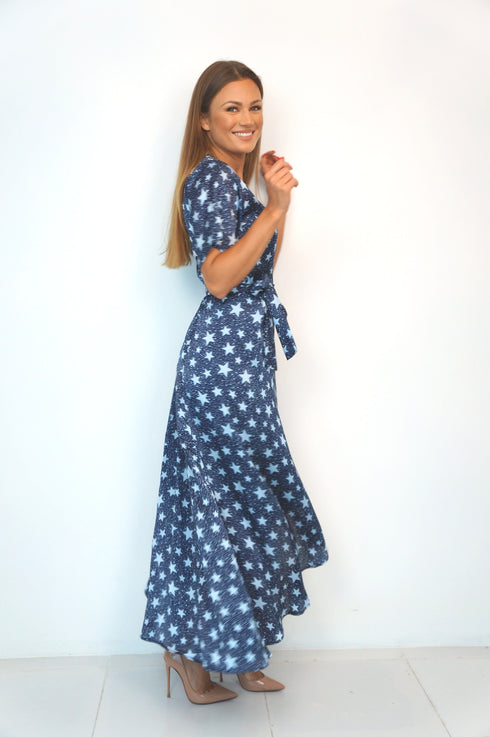 Dress The Maxi Wrap Dress - Starry Nights dubai outfit dress brunch fashion mums
