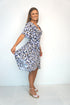Dress The Midi Wrap Dress - Cobalt Gold Leopard dubai outfit dress brunch fashion mums