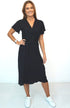 Dress The Midi Wrap Dress - Midnight Black dubai outfit dress brunch fashion mums