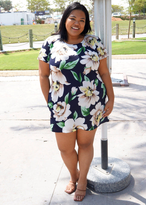 Dress The Mini Anywhere Dress - Navy Garden dubai outfit dress brunch fashion mums