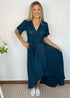 Dress The Pleated Wrap Dress - Teal Pleats dubai outfit dress brunch fashion mums