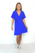 Dress The  Short Wrap Dress - Royal Blue dubai outfit dress brunch fashion mums