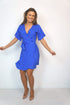 Dress The Short Wrap Dress - Royal Blue Polka Dot dubai outfit dress brunch fashion mums