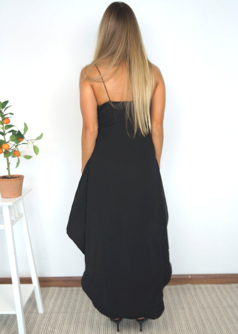 Dress The Strappy Cape Dress - Black dubai outfit dress brunch fashion mums