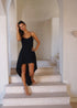 Dress The Strappy Cape Dress | Midnight Black dubai outfit dress brunch fashion mums