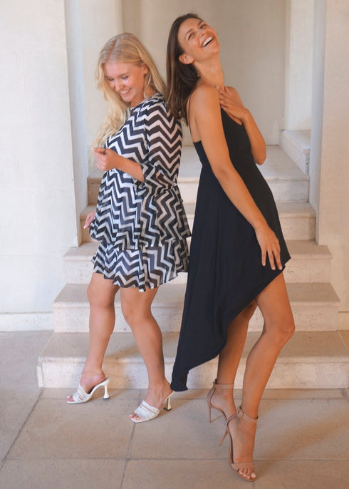 Dress The Strappy Cape Dress | Midnight Black dubai outfit dress brunch fashion mums