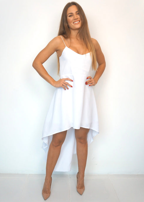 Dress The Strappy Cape Dress - Pure White dubai outfit dress brunch fashion mums