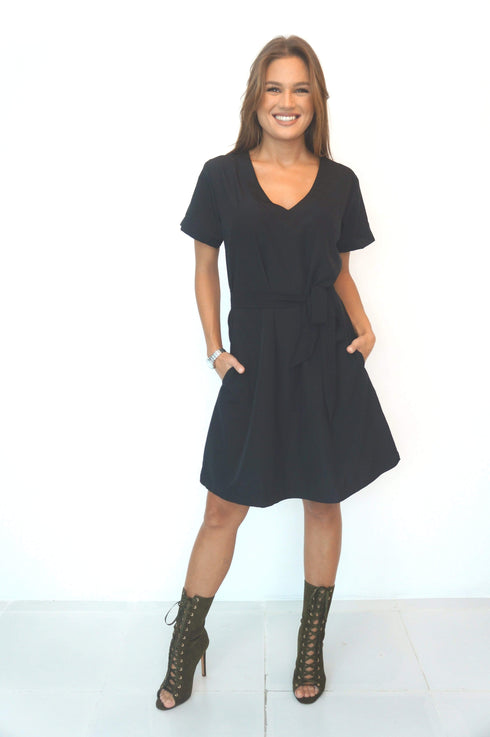 Dress The V Anywhere Dress - Midnight Black dubai outfit dress brunch fashion mums