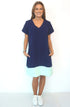 Dress The V Anywhere Dress - Perfect Navy, Aqua Colour Block dubai outfit dress brunch fashion mums