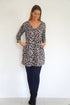Dress The V Mini Anywhere Dress - Grey & Maroon Animal dubai outfit dress brunch fashion mums