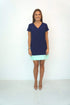 Dress The V Mini Anywhere Dress - Perfect Navy, Aqua Colour Block dubai outfit dress brunch fashion mums