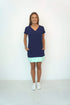 Dress The V Mini Anywhere Dress - Perfect Navy, Aqua Colour Block dubai outfit dress brunch fashion mums