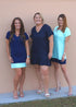 Dress The V Mini Anywhere Dress - Perfect Navy with Aqua Colour Block dubai outfit dress brunch fashion mums