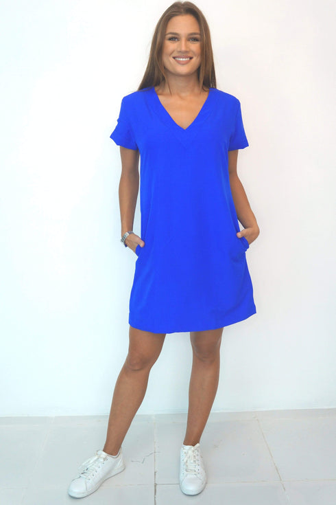 Dress The V Mini Anywhere Dress - Royal Blue dubai outfit dress brunch fashion mums