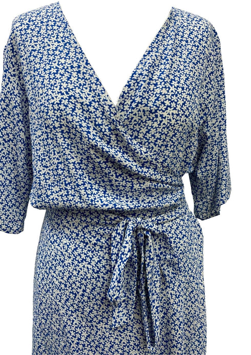 Dress XL The Wrap Dress - Cobalt Bouquet dubai outfit dress brunch fashion mums
