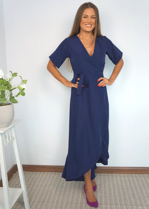Dress The Wrap Dress - Perfect Navy dubai outfit dress brunch fashion mums