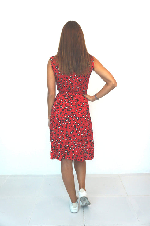 Dress The Wrap Dress - Red Animal dubai outfit dress brunch fashion mums