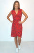 Dress The Wrap Dress - Red Animal dubai outfit dress brunch fashion mums