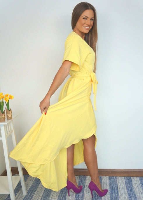 Dress The Wrap Dress - Summer Yellow dubai outfit dress brunch fashion mums