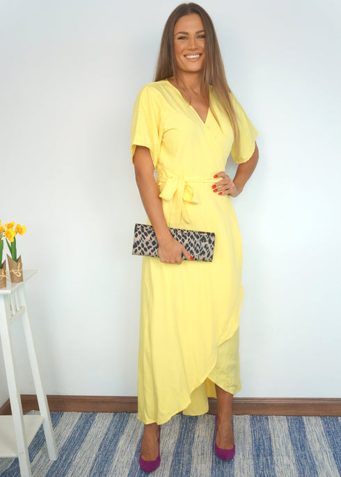 Dress The Wrap Dress - Summer Yellow dubai outfit dress brunch fashion mums