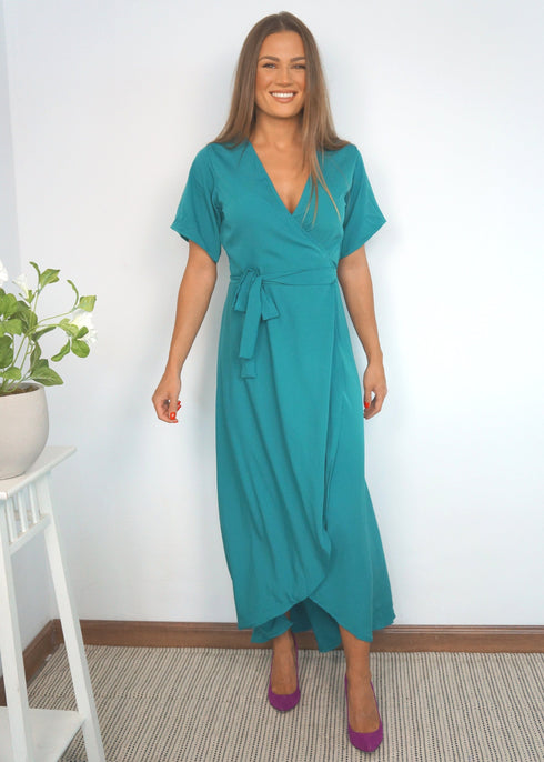 Dress The Wrap Dress - Teal Green dubai outfit dress brunch fashion mums