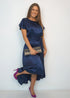 Dresses The Evening Dress - Navy Evening Satin dubai outfit dress brunch fashion mums
