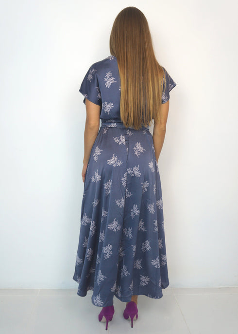 Dresses The Evening Dress - Pink Indigo Satin dubai outfit dress brunch fashion mums