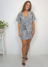 Dresses The Flirty Wrap Dress - Checkered Nights Satin dubai outfit dress brunch fashion mums