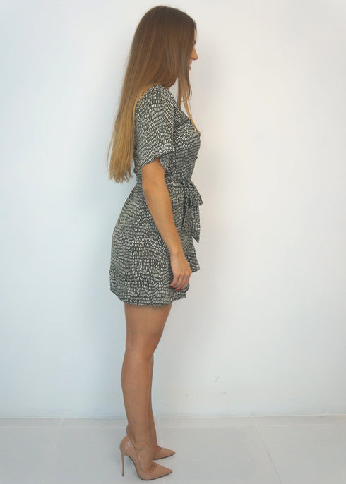 Dresses The Flirty Wrap Dress - Olive Martinis Satin dubai outfit dress brunch fashion mums